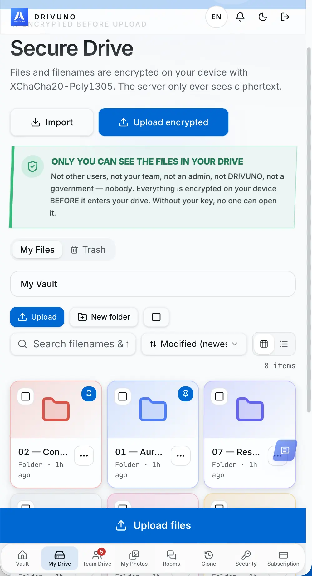 Secure Drive on mobile